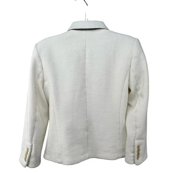 Ann Taylor The Newbury Blazer Jacket Women Sz 8 Petite Cream Neutral Classy NWOT - Picture 4 of 13